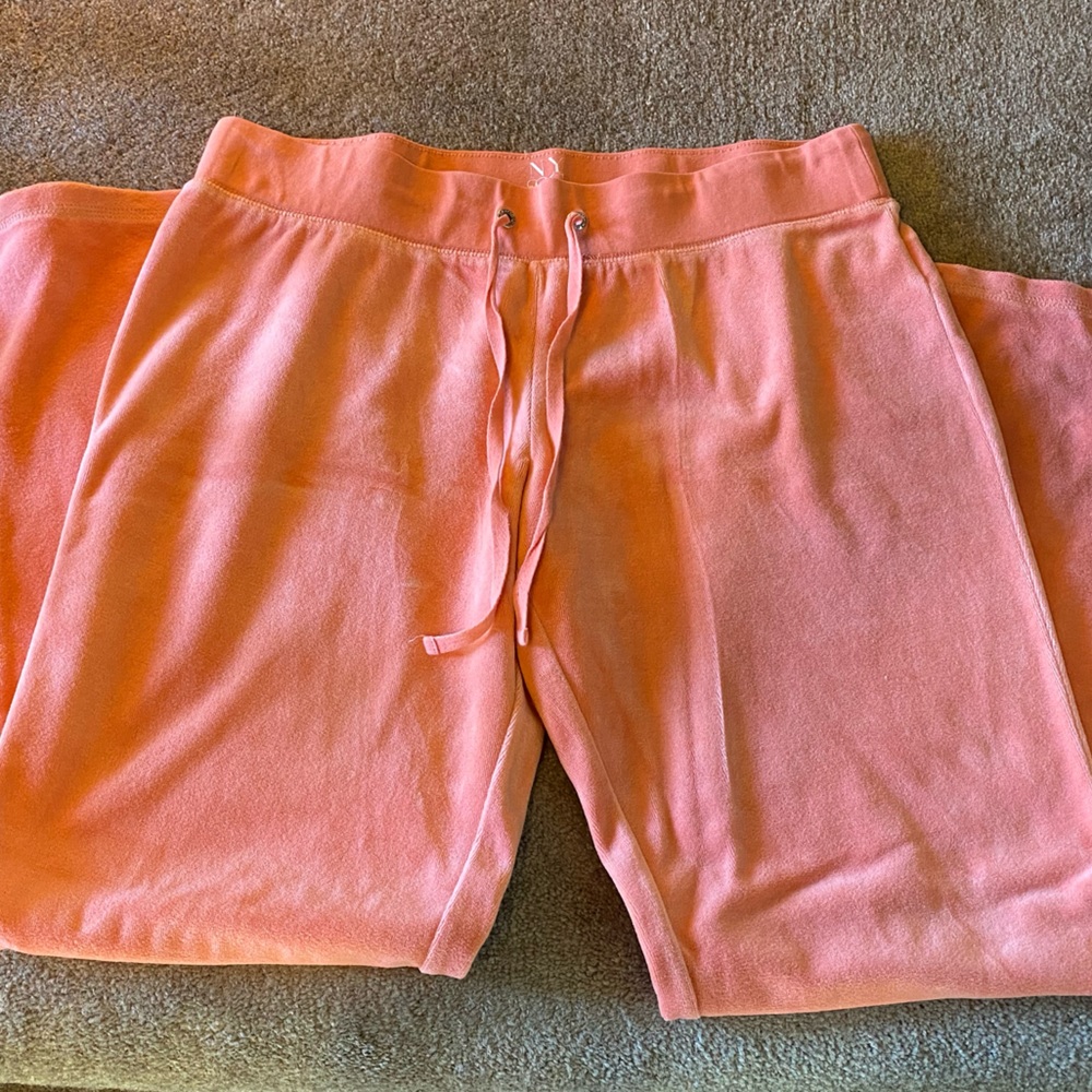 Women’s New York & Company Large Peach Velour Drawstring Pants